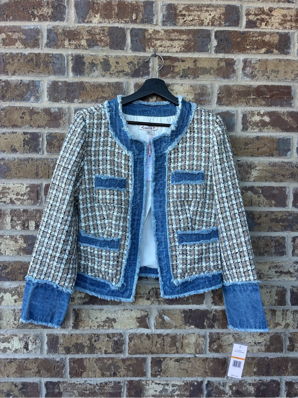 Nanette Lepore Tweed & Denim Jacket – Size S – NWT